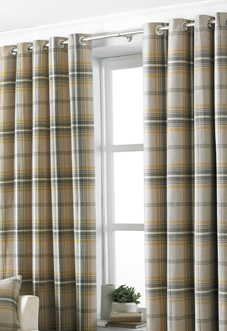 Aviemore Eyelet, Ochre - Ready Made Curtains